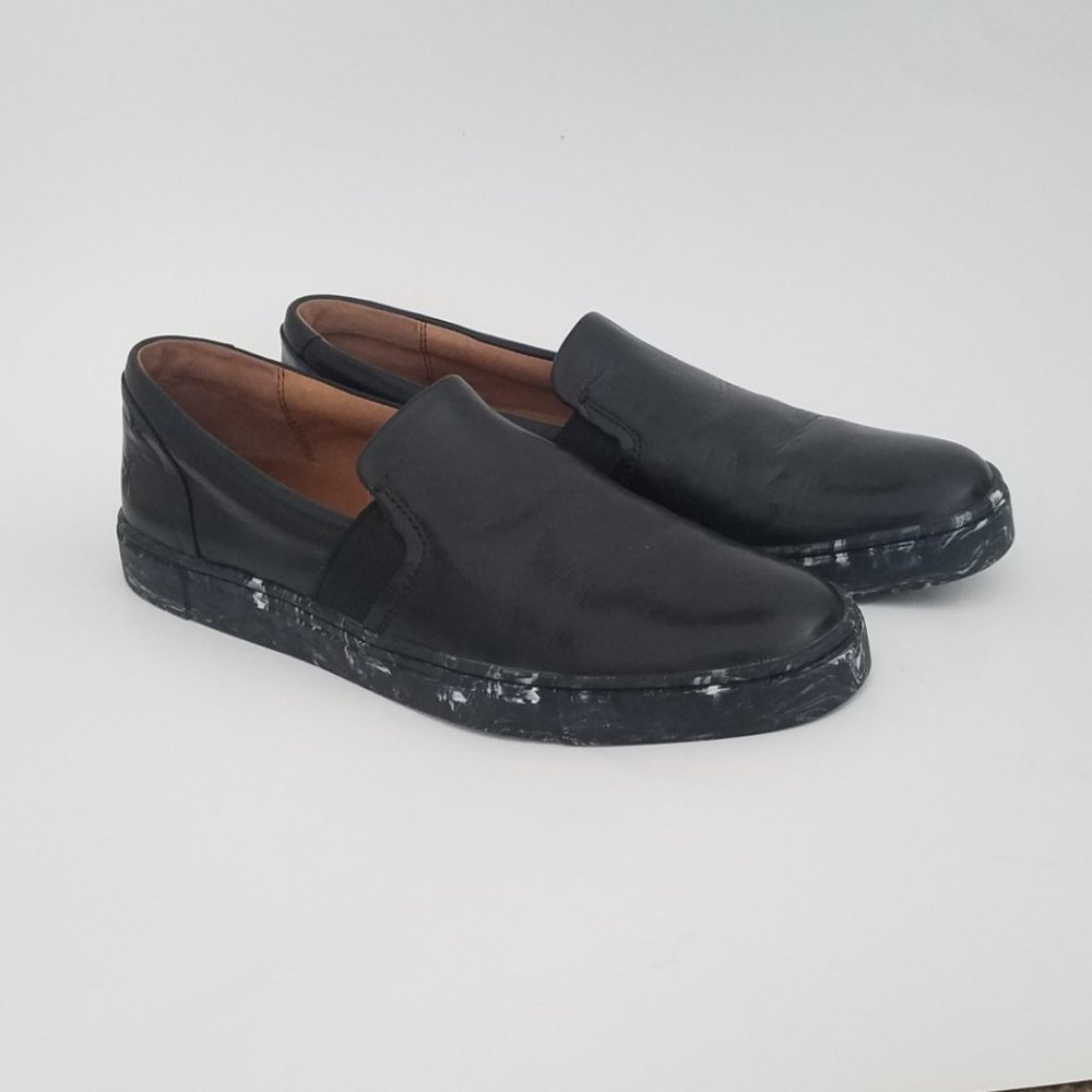 Frye Ivy Leather Slip on Sneaker Marble Black NWOT